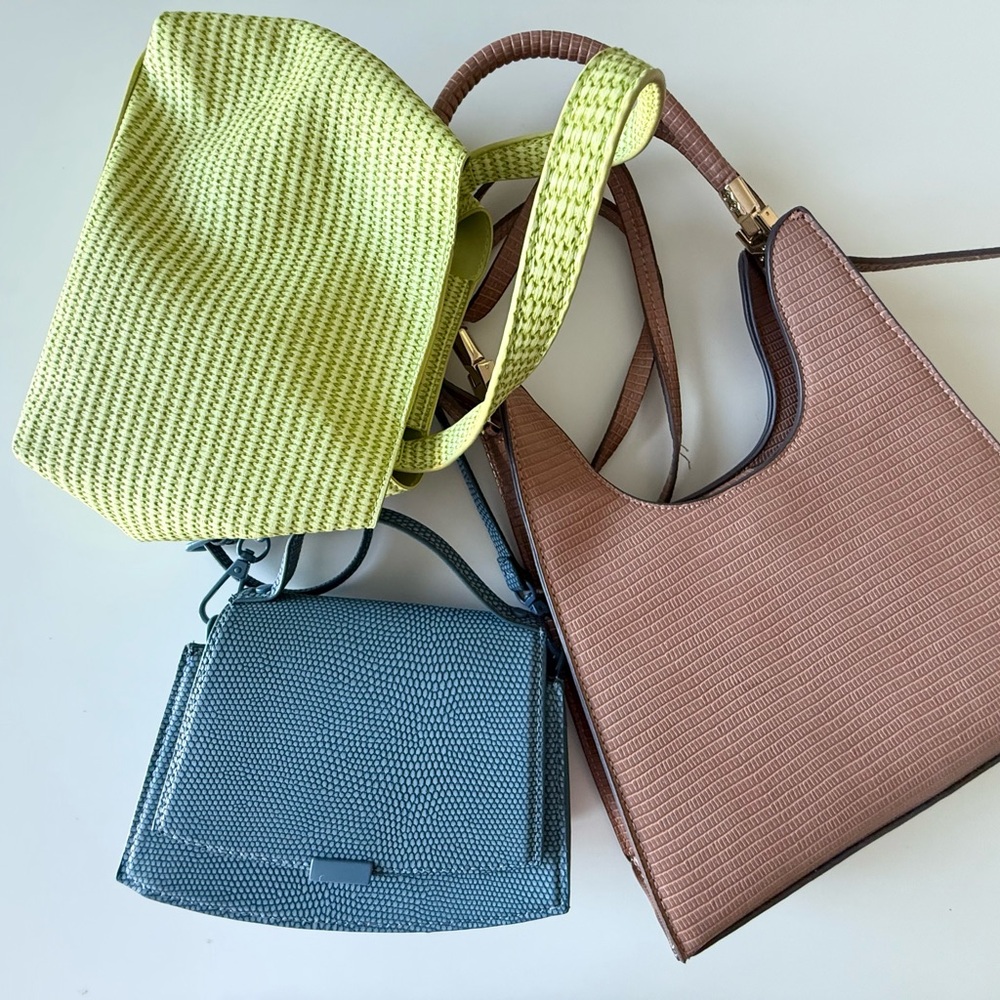 Stylish Women's Handbag Collection - Green, Blue, and Brown